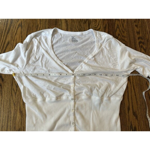 GAP 100% Cotton White 3/4 Sleeve Lightweight Cardigan Women's Size XL Layer EUC - Picture 6 of 8